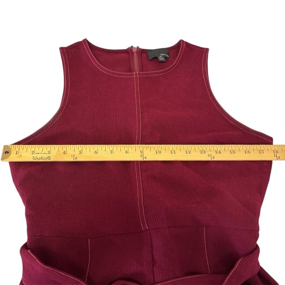 Anthropologie Greylin Bordo Jumpsuit Belted Maroon Red Pockets Size SP - Picture 11 of 12